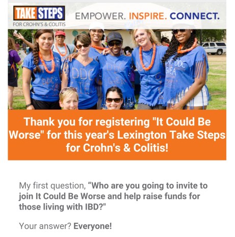 It Could Be Worse - Take Steps Lexington for Crohn's & Colitis