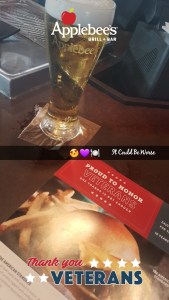 Seeing All of the Doctors - Another Month in My Crohn's Journey - Applebee's Veterans Day