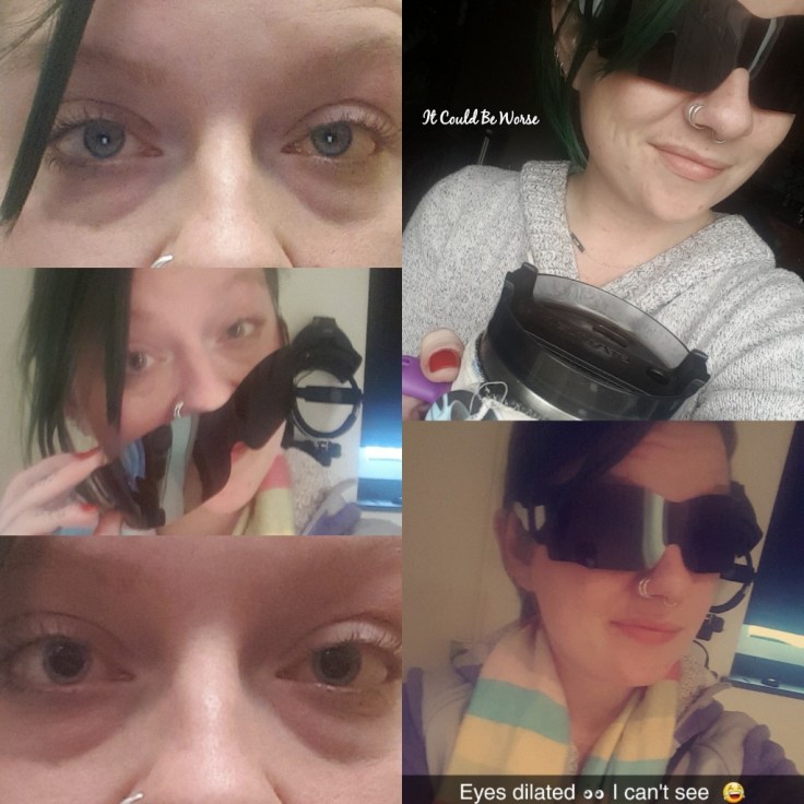 Seeing All of the Doctors - Another Month in My Crohn's Journey - eyes dilated Mary Fornoff Horsley
